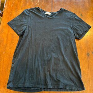 FRAME Shirt Black V-Neck T-Shirt Size XL